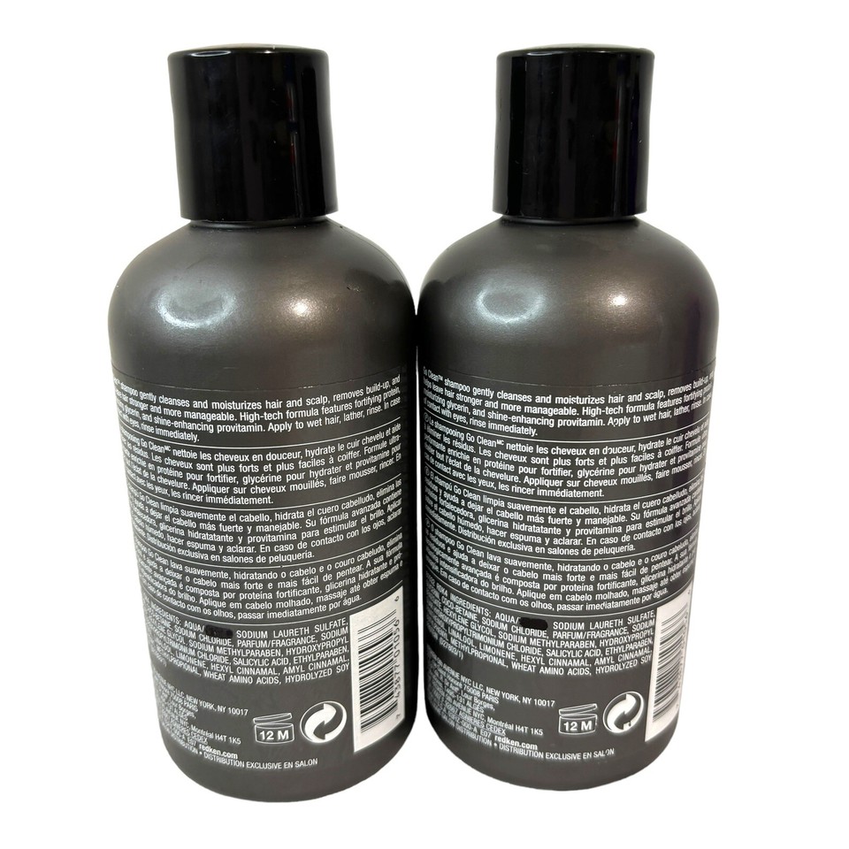 2x Lot Redken For Men GO CLEAN Daily Care SHAMPOO 10oz 300ml Normal To ...