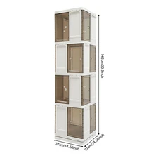 4-Tier Rotating Bookshelf, Book Storage Shelf, Floor Standing Rotating Bookcase