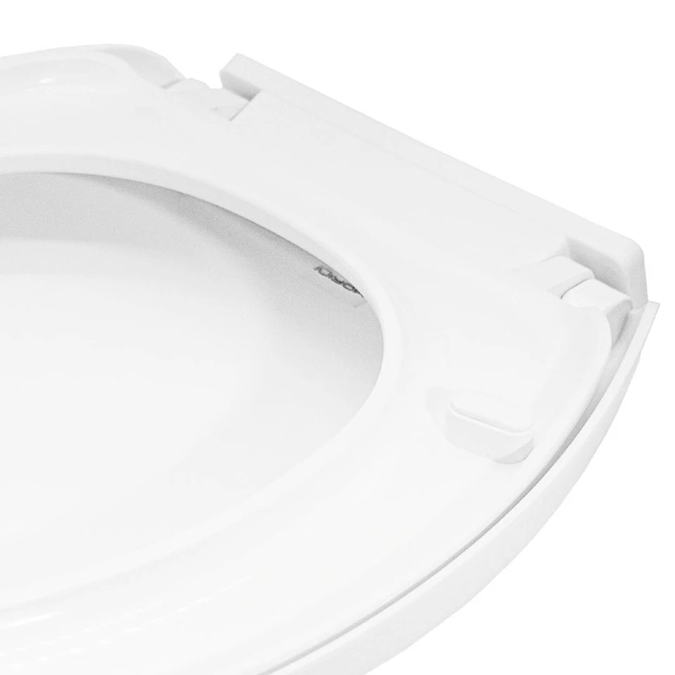 Sedile Wc Copri Water Frizionato Tavoletta Vaso Universale Bianco Polipropilene - Immagine 4 di 4