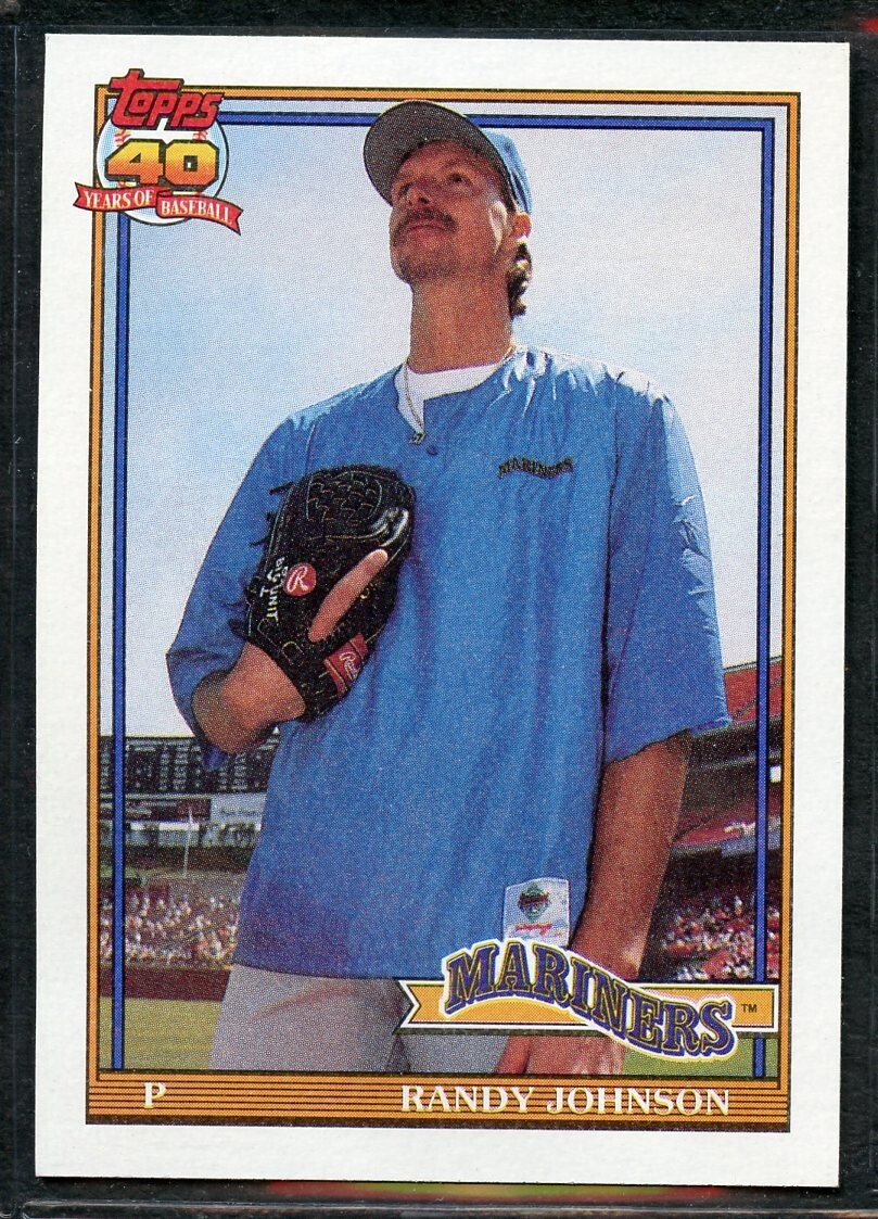 1991 Topps Baseball - #225 - Randy Johnson - Seattle Mariners
