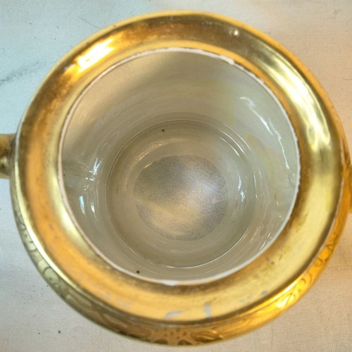 Vintage Keramik Zuckerdose opalisierend Goldsäure geätzte Randgriffe - Bild 9 von 10