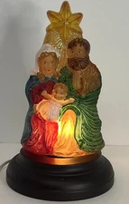 MERCK Family Old World Christmas Nativity Light Up Display Decorative . Glass