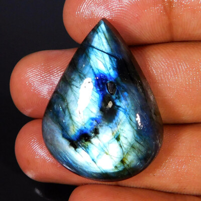 Natural Flamboyant Labradorite Pear Cabochon 33x25x09 mm Loose Gemstone 50.65Ct