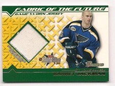 Barret Jackman 02-03 Topps Bowman YoungStars Fabric of the Future Game Jersey