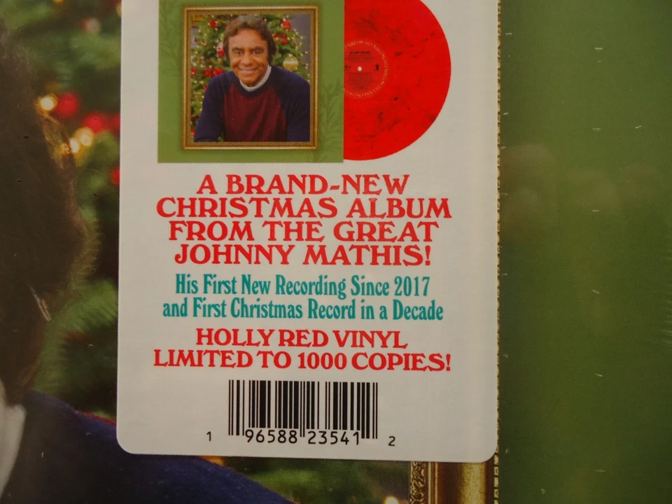 Johnny Mathis Christmas Time is Here LP (2023) NEW Shrink Wrap Tear Red Vinyl - Image 2 of 3