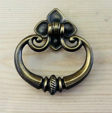 3” Brass Mid Century Modern MCM French Provincial Cabinet Drop Ring Drawer Pull