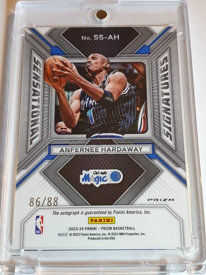 Prizm Anfernee Hardaway 2023 elección automática/88 hologramas firmas sensacionales - raro Foto 4 de 4