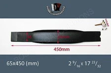 ACCORDION BASS STRAP Top Quality Black Leather / Velvet 450x65 With Hardware