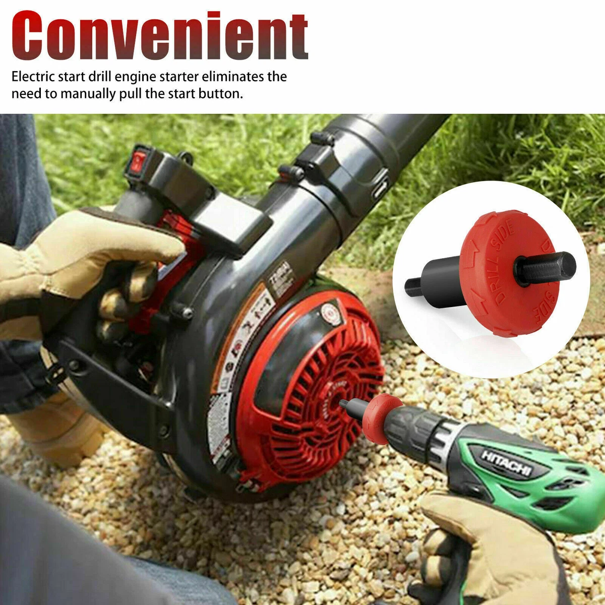 Drill start outlet riding mower