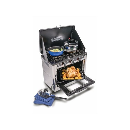 Horno + cocina dos fuegos de gas portátil Bayasun para camping y aire libre  | eBay