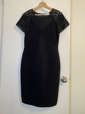 Calvin Klein Women's Size 10 Black Ribbed Bodycon/Sheath-style Party Dress