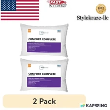 (2 pack) Mainstays Comfort Complete Bed Pillow, Standard/Queen FREESHIPPING