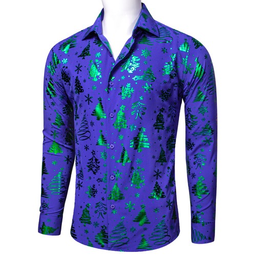 Camisa Vintage Floral Manga Larga Hombres - Calce Regular Abotonada Prendas para el torso Boda Trabajo - Imagen 73 de 120