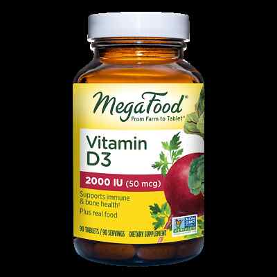 MegaFood Vitamin D3 2000 IU 90 tabs Vitamin D, Immune, Bones, Teeth , Muscles