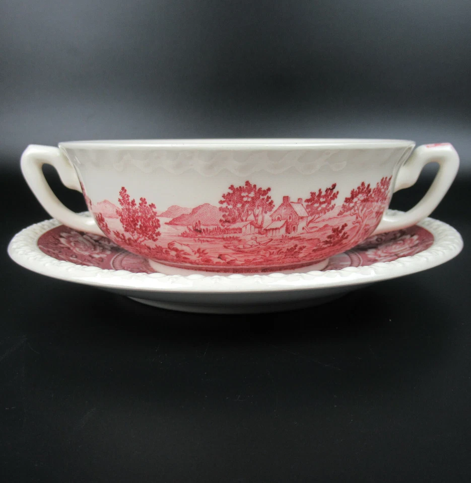 Villeroy & Boch Suppentasse + Untertasse Serie Rusticana rot V&B Soup Cup