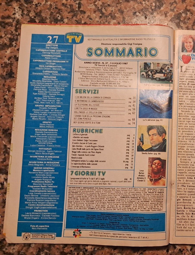 TV SORRISI E CANZONI 27 1987-C.Russo-Turchi-L.Goggi-Timothy Dalton-Boy George - Foto 2 di 8