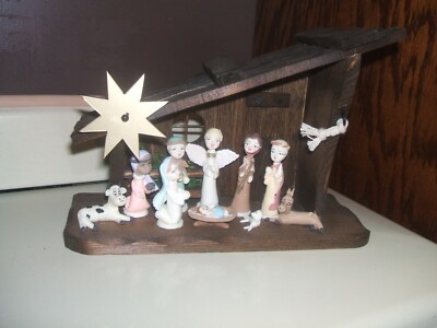 Vintage Franciscan Missions Waterford Wisconsin Folk Art Nativity Set