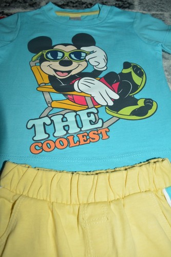 ☼ C&A 2-Teilige Mickey Mouse Sommer Kombi Gr.68 Blau/Gelb T-Shirt und Short ☼ - Bild 2 von 2