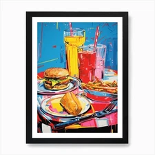 Pop Art American Diner 7 Art Print Framed Wall Art Poster Canvas Print Picture