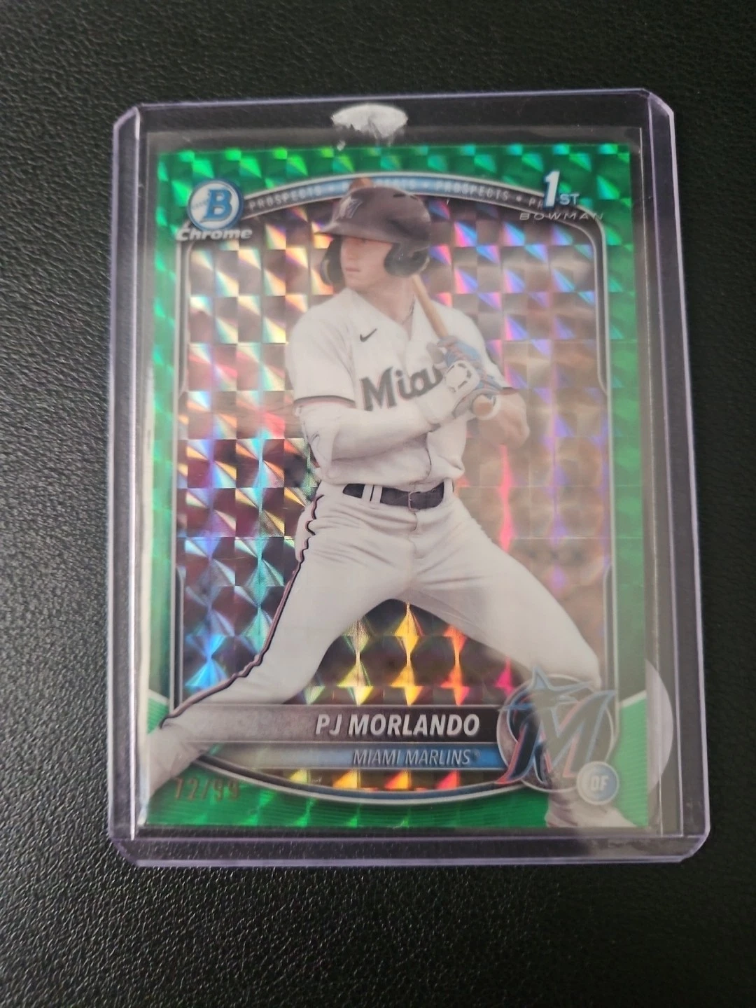 PJ MORLANDO 2025 BOWMAN CHROME 1ST GREEN GEOMETRIC MARLINS A /99 Q4060
