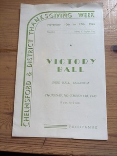 1945 Chelmsford Thanksgiving Week Victory Ball Programme