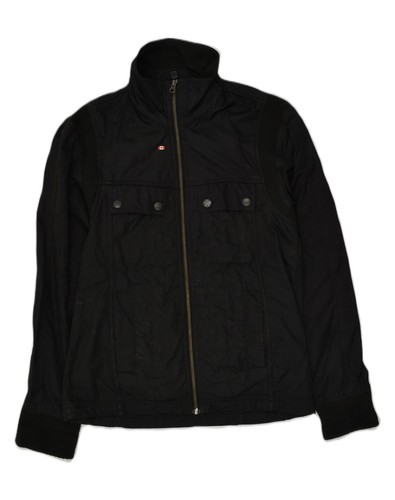 CONVERSE Mens Bomber Jacket UK 36 Small Black Polyester AC15