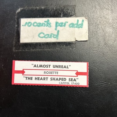 1 JUKEBOX TITLE STRIP Roxette Almost Unreal/The Heart Shaped Sea CAPITOL 45
