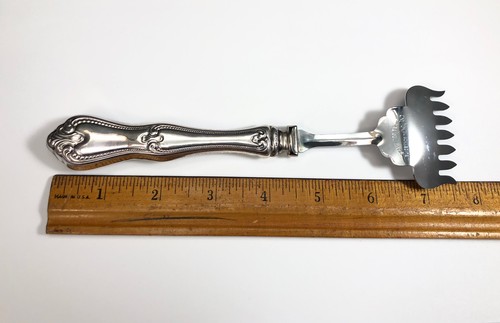 Vintage Sardine Fork Sterling Silver Handle Beaded Edge Stainless Upper 7.5” - Picture 6 of 6