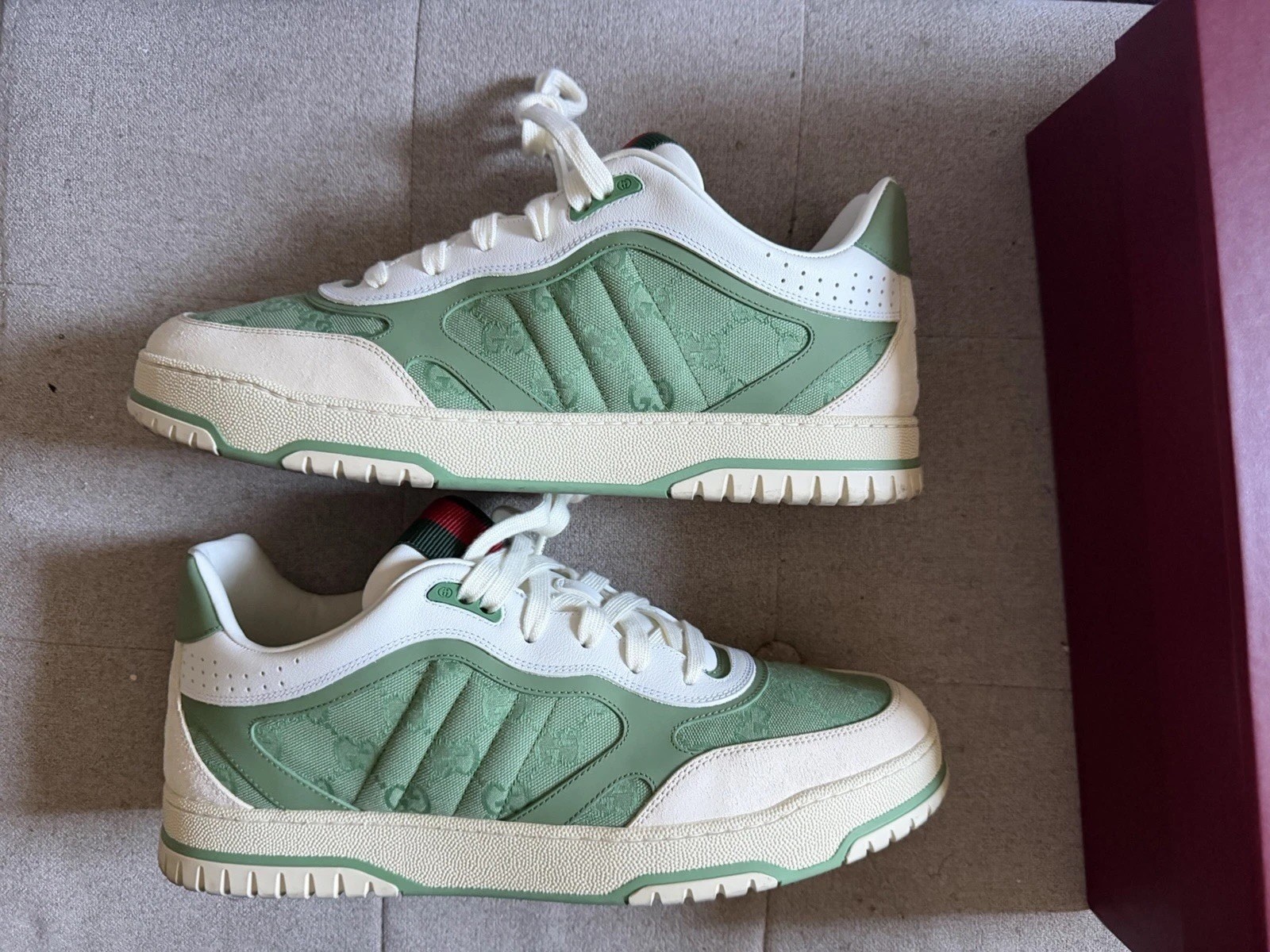 Gucci Re-Web Sneaker 'GG Canvas - Ivory Green'  Size 12