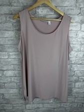 Susan Graver Liquid Knit Tunic Top Sleeveless Tank Travel Pale Pink Size XL