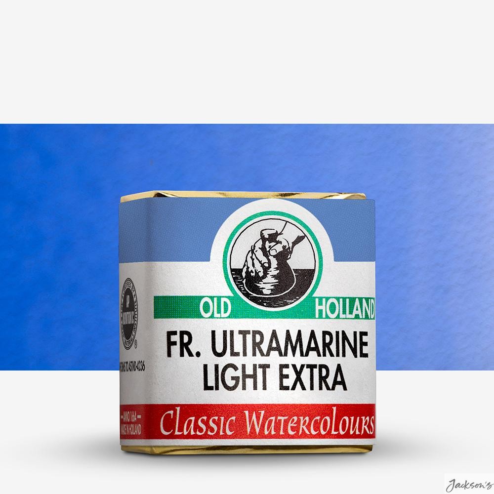 Old Holland Classic Watercolour Paint Half Pan French Ultramarine Light