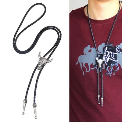 Bolo Tie for Male Carnivals Necktie Relief Oxes Head Buckle Necktie for Shirt