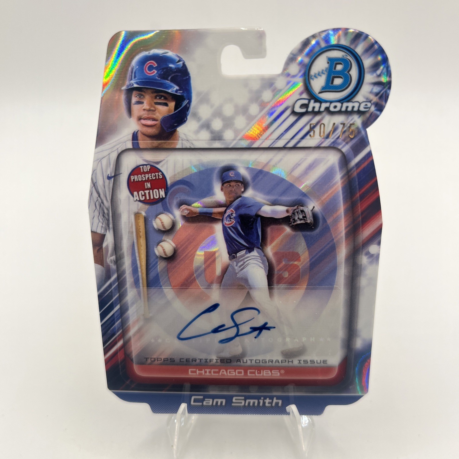 2024 Bowman Draft Cam Smith In Action Autograph Auto /75 #BIA-CS Cubs 1st Round