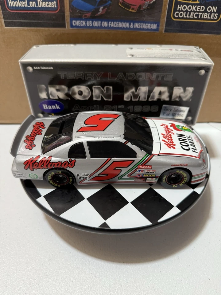 Terry LaBonte #5 Kellogg’s Iron Man 514 arranques consecutivos 1996 BWB 1/24 diecast Foto 3 de 4