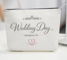 WEDDING DAY EMERGENCY KIT Bag Bride To Be Gift Bridal Party Makeup Purse Heart