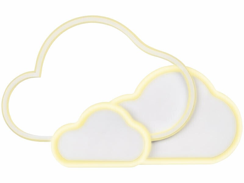 Plafonnier LED CCT connecté Luminea Home Control avec télécommande blanche