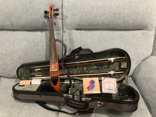 YAMAHA SV-100 Silent Violin Made in Japan Bow Case & Extras