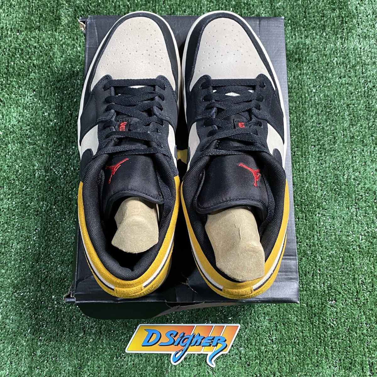 Size 13 - Air Jordan 1 Low Sail University Gold Black - 553558 127 