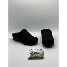 Sanita Sonja Size 39The Original Danish Clogs Black Suede Slip On Women's