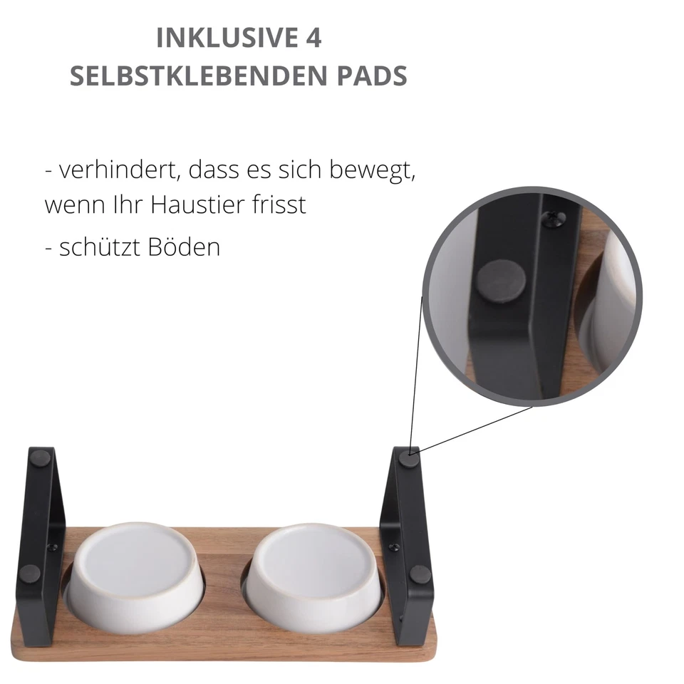 Futterstation Katzen Erhöht, Ergonomischer Erhöht, Fressnapf Keramik und Holz - Bild 4 von 4