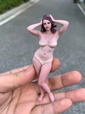 Miniature Figure Scene Props 1/18 Bikini Red Hair Beauty Diorama Sculpt Model
