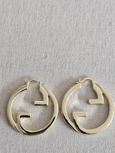 Boucles d'oreilles créoles Gucci Blondie doré avec boite occasion accessoires femme