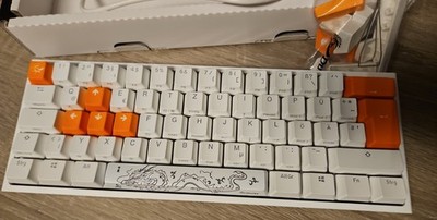 Ducky One 2 Pro Mini Tastatur QWERTZ Deutsch Weiß/Orange USB verkabelt