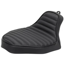 Sully's Customs Solo Seat - Black Horizontal Pleat - Rigid Frame