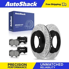 Front Drilled Slotted Brake Rotors Premium Ceramic Pads for Toyota Tacoma