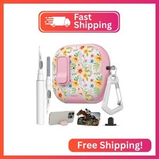 for AirPods 4 Case with Safty Lock  Phone Stand,Cute Floral Pattern Style