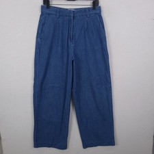 Old Navy Taylor Trouser Pants Womens 6 Blue Dark Wash Wide Leg Extra High Rise