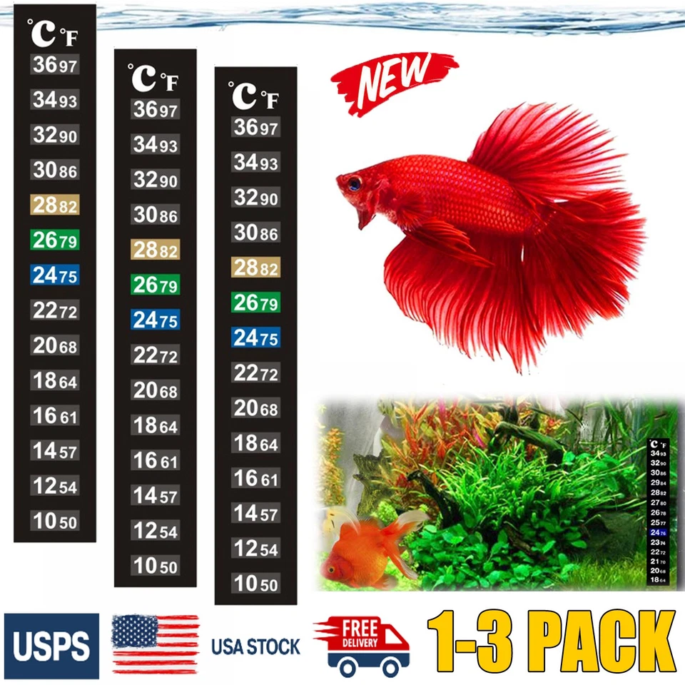 3Pcs температуры наклейки полоски аквариума термометр аквариума температуры палочка - Изображение 2 из 4