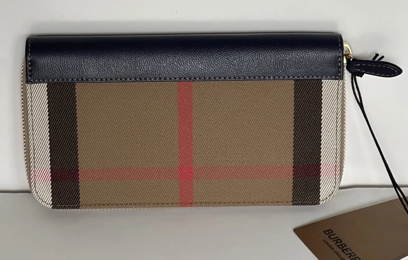 Burberry Zip Around Wallet Dark Canvas Blue 80845161 NWT Burberry Zip Around Wallet Dark Canvas Blue 80845161 NWT