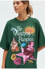 The Smashing Pumpkins Tour Top Shirt Dress Urban Outfitters Green S M Over Sized